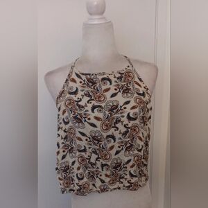 Elegant Paisley Halter Neck Blouse